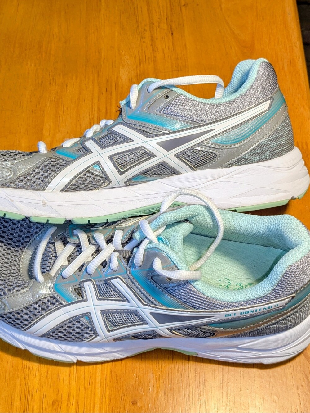 Asics Gel-Contend 3 T5G5Q Grey Green Women's Running Shoes 9.5D Sneakers Sports - Picture 9 of 16
